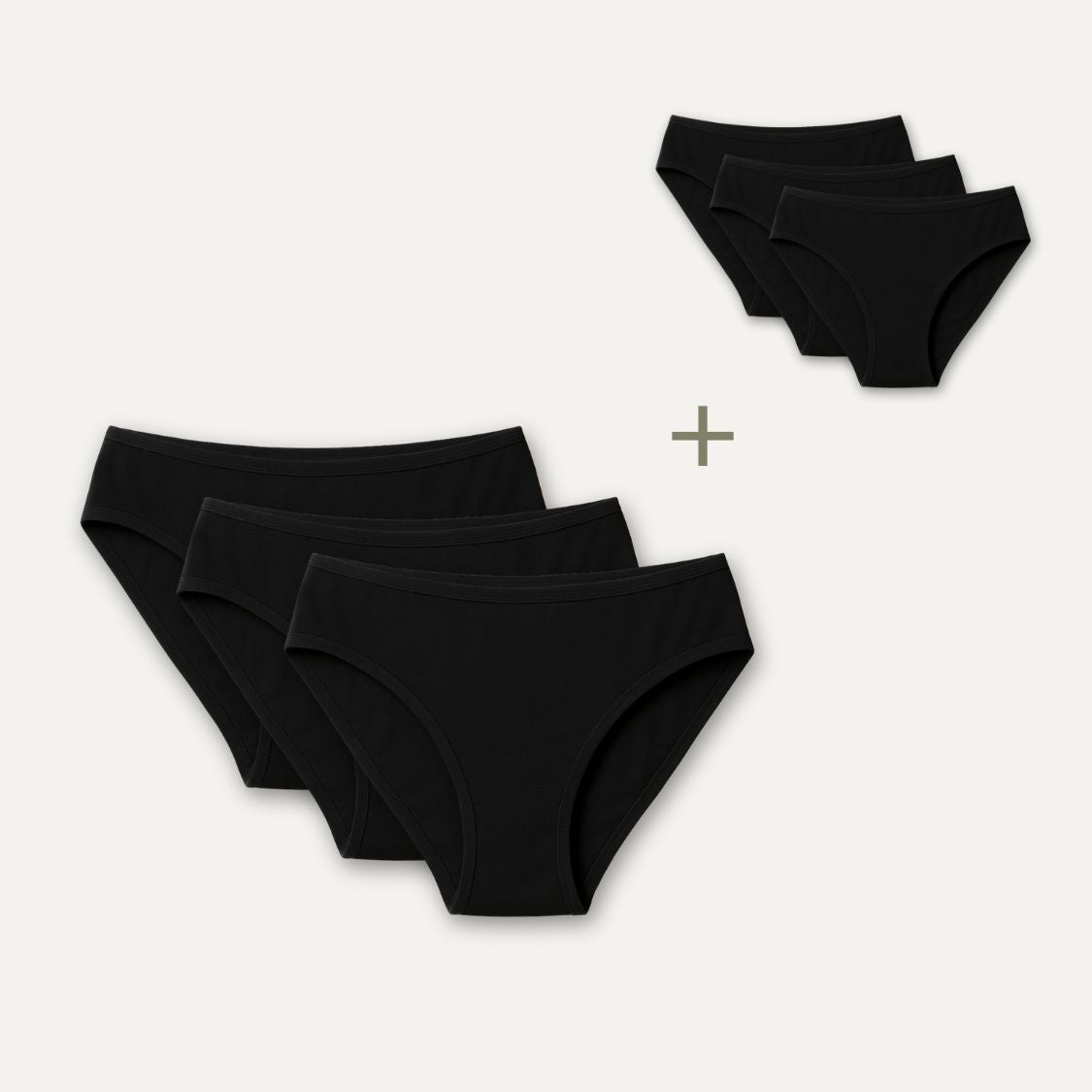 Cooling Bamboo Classic Bikini 3-Pack Black | + 3 Free