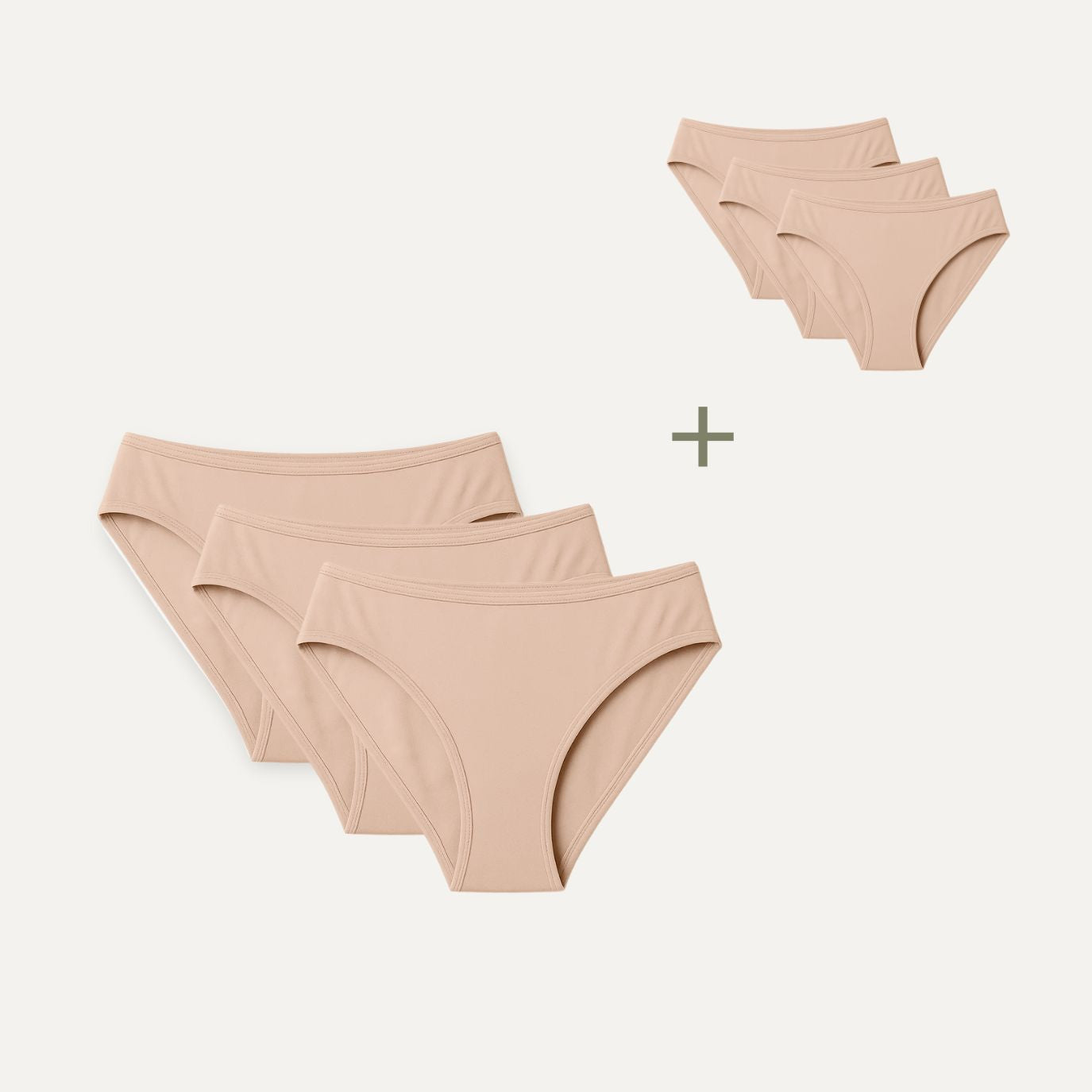 Cooling Bamboo Classic Bikini 3-Pack Nude | + 3 Free